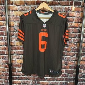 Nike NFL Browns Mayfield jersey color rush 6 dri fit women XL football